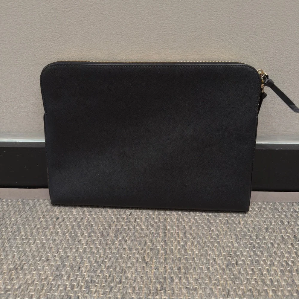 Henri Bendel Black and Gold Laptop Leaf Case 14 (w) x 9.8 Inches Wide